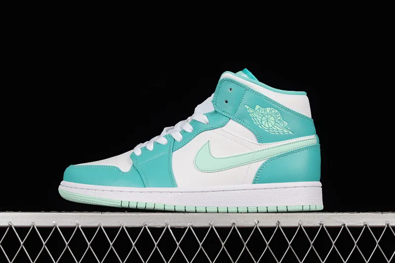 All categories Air Jordan Jordan series basketball shoes Air Jordan 1 Mid Air Jordan 1 Mid SE "Marine Green" AJ1 Joe 1 white cyan Zhongbang basketball shoes DV2229-300